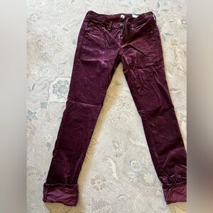 Maroon velvet pants